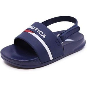 Nautica Toddler Kid Size 11  Navy Blue Rubber Sandals Athletic Slide New